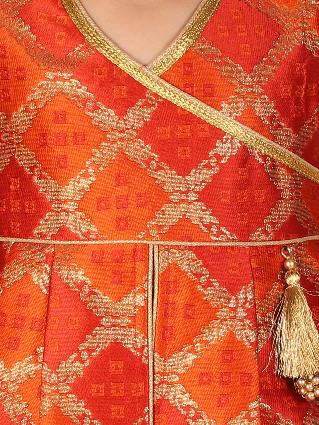 KID1 Nyra Peplum Top With Dhoti Red