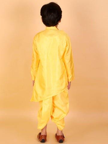 KID1 Utsav Embroidered Cross Cut Kurta Dhoti Yellow