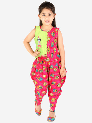KID1 Radhe Krishna Dhoti Set Green