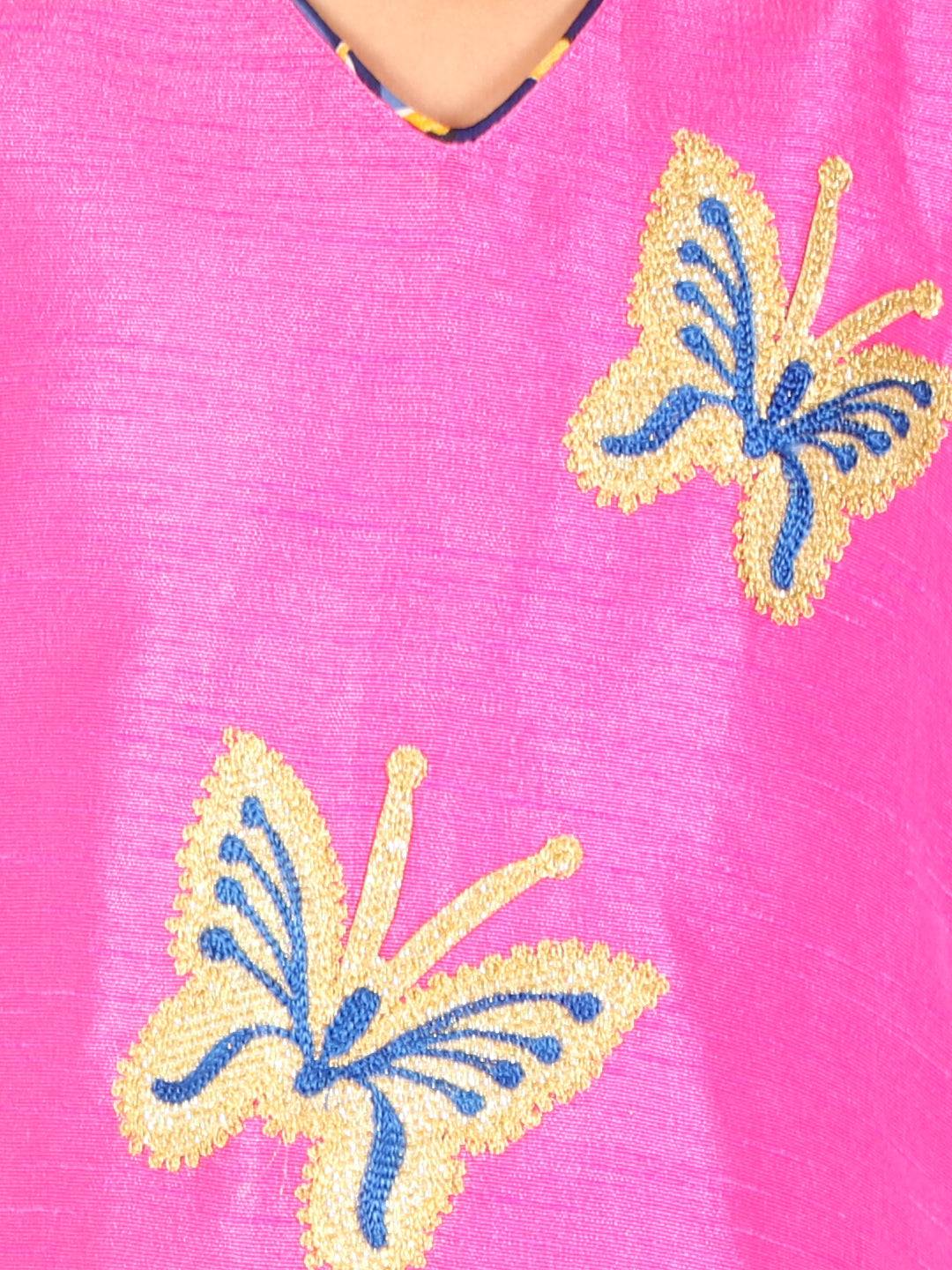 KID1 Titli Cross Cut Kurti Dhoti Pink