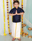 KID1 Boys Veshti Mundu Set Blue