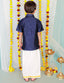 KID1 Boys Veshti Mundu Set Blue
