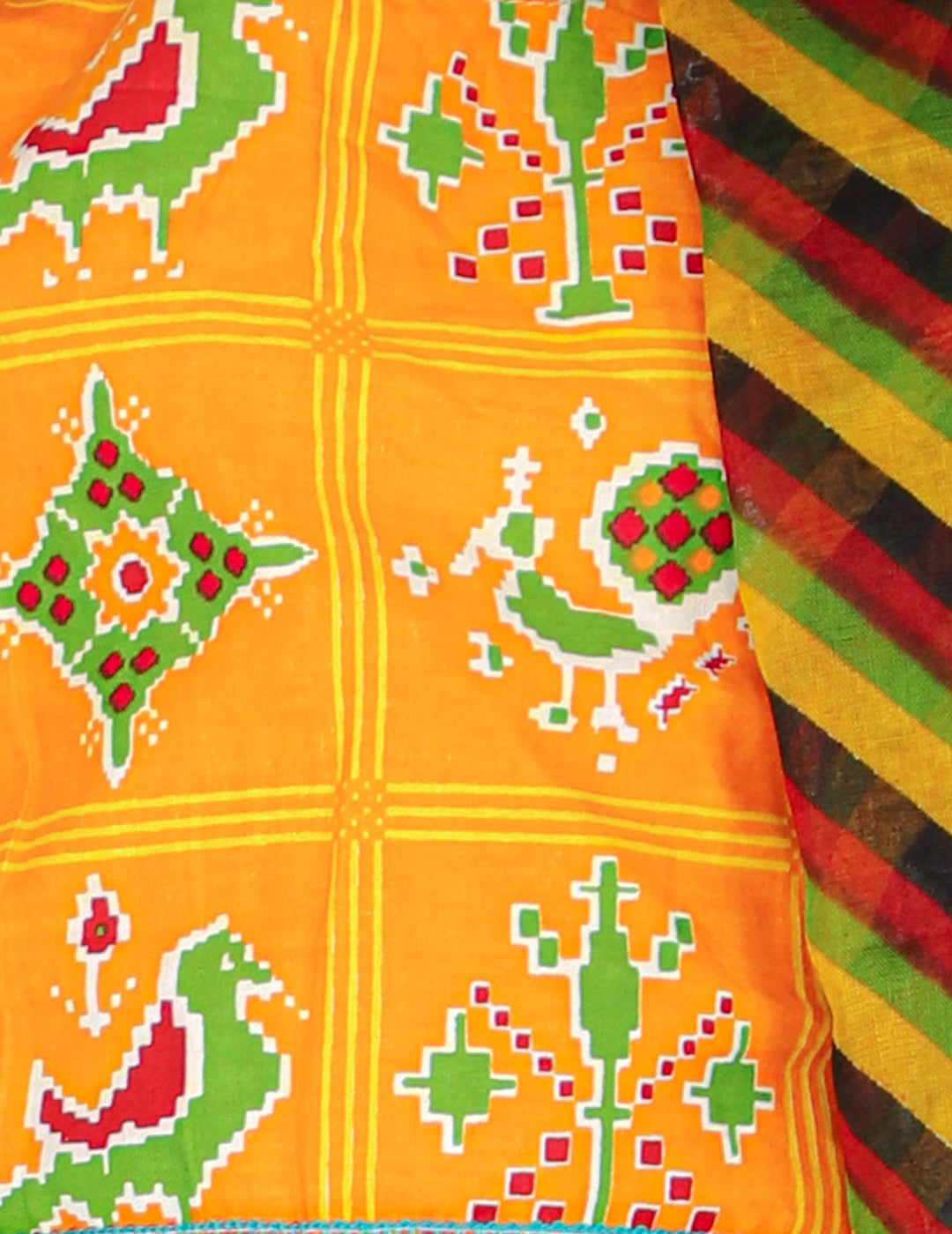 KID1 Pattola Print Lehenga Choli Yellow