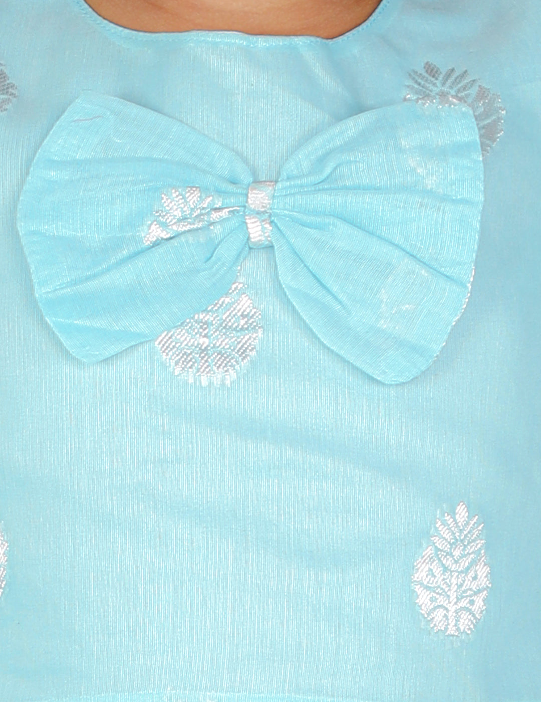 KID1 Chanderi Pavda Pattu Blue