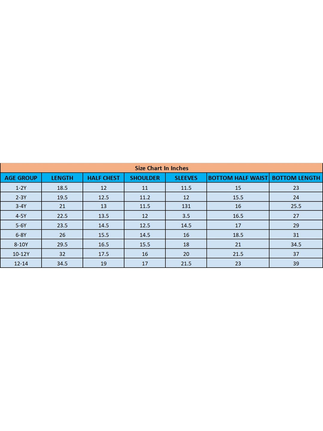 Size Chart