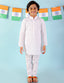 KID1 White Chikan Work Kurta Pyjama White