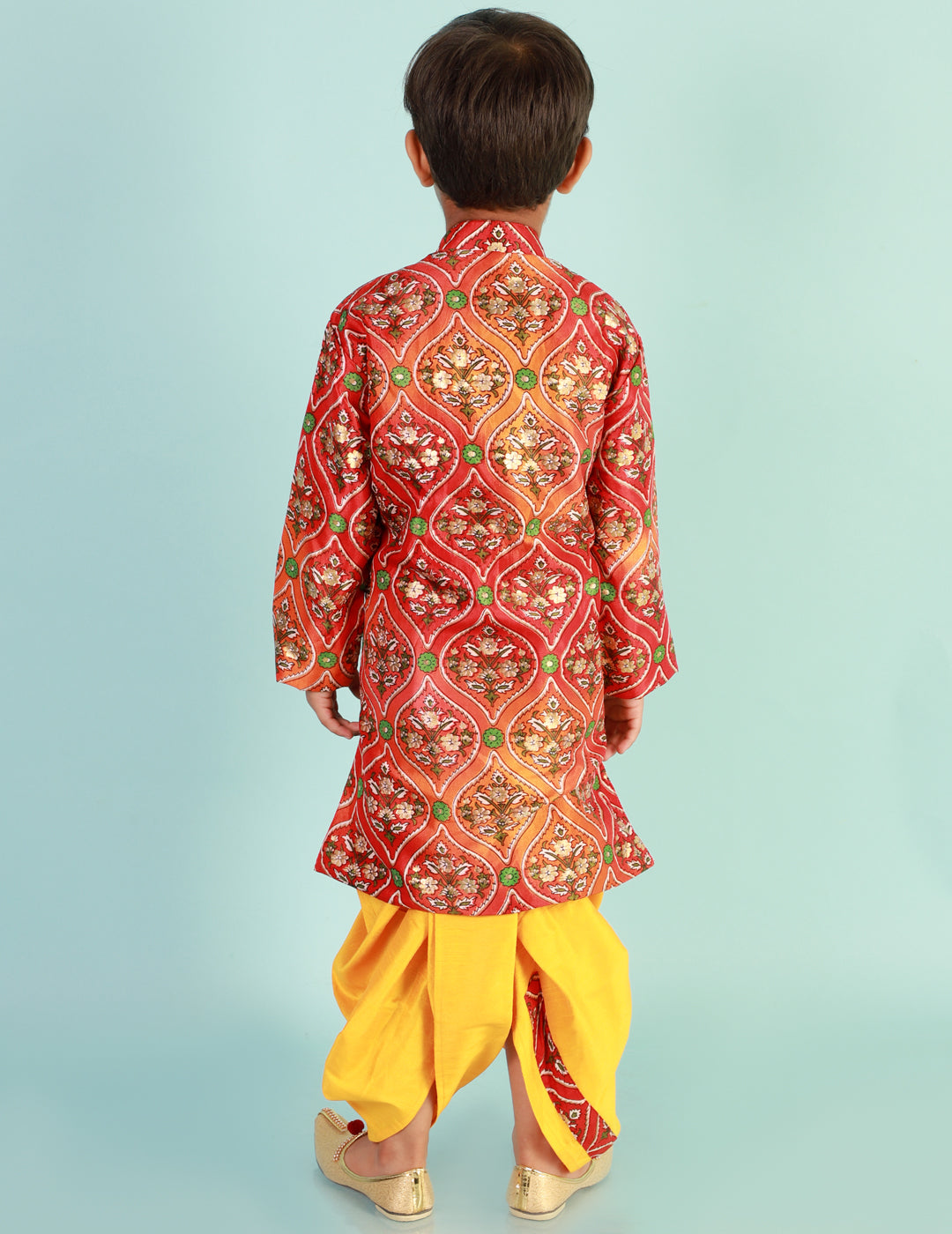 KID1 Festive Nitara Sherwani Dhoti Red