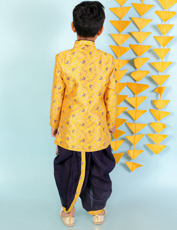 KID1 Festive Sherwani Dhoti Yellow