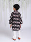 KID1 Animal Print Kurta Pajama Black