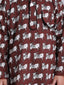 KID1 Animal Print Kurta Pajama Maroon