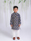 KID1 Animal Print Kurta Pajama Blue
