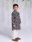 KID1 Animal Print Kurta Pajama Blue