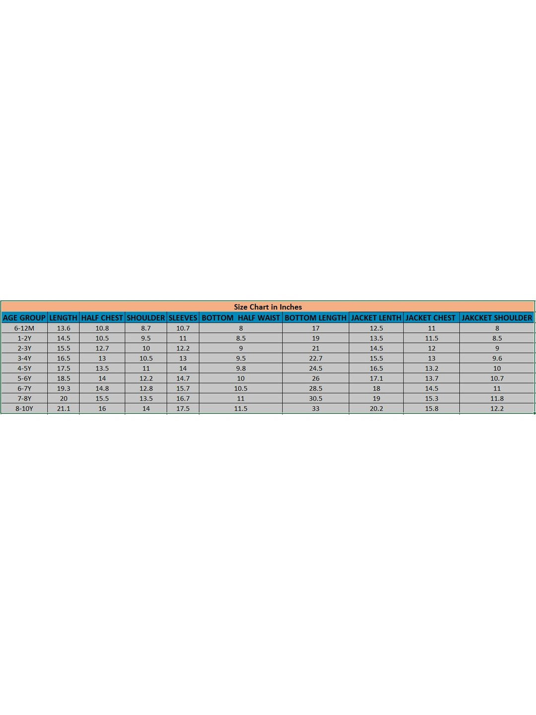 Size Chart