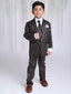 KID1 4Pcs Party Wear Suit With Tie Brown