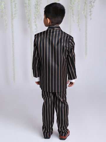 KID1 4Pcs Party Wear Suit With Tie Brown