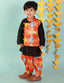 KID1 Festive Kurta With Printed Dhoti Black
