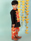 KID1 Festive Kurta With Printed Dhoti Black