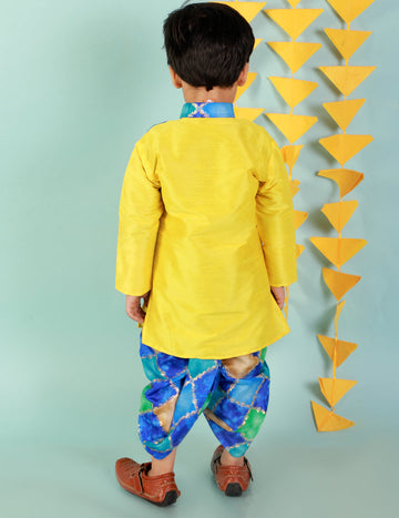 KID1 Festive Kurta With Printed Dhoti Yellow