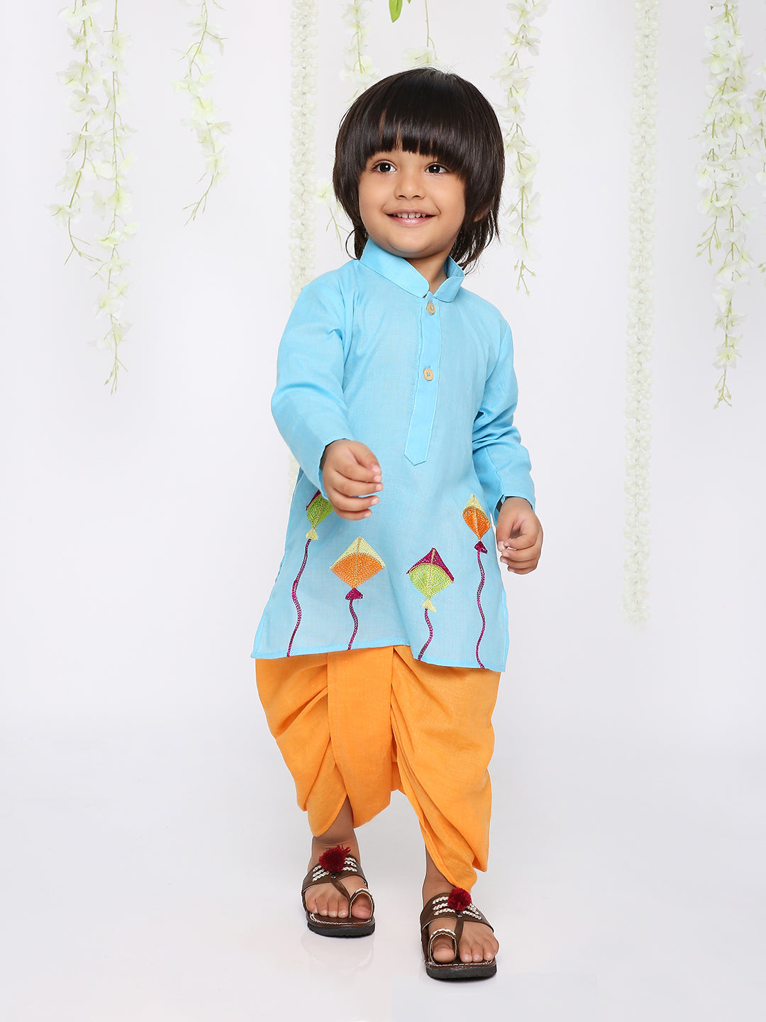 KID1 Patang Dhoti Set Blue