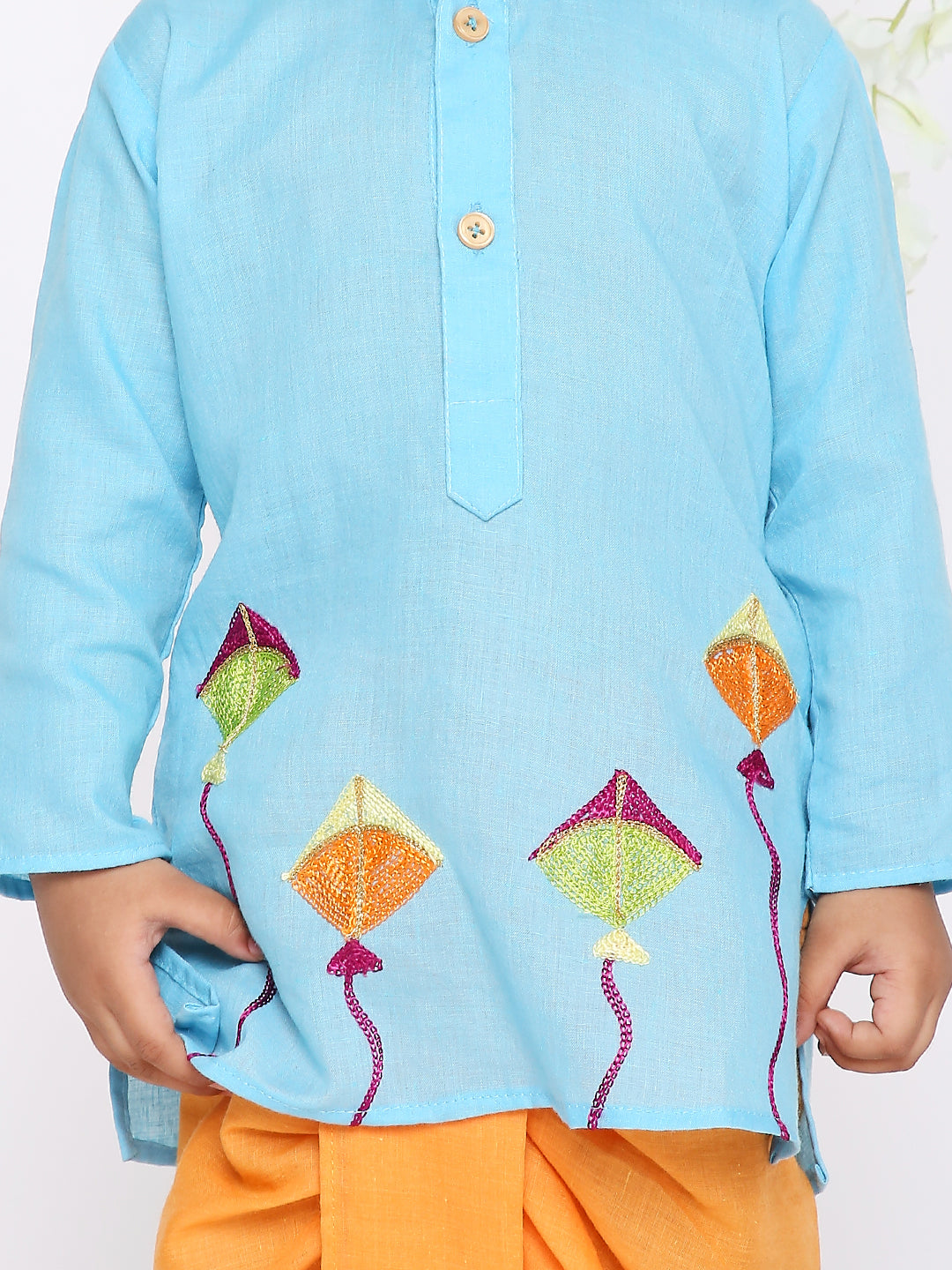 KID1 Patang Dhoti Set Blue