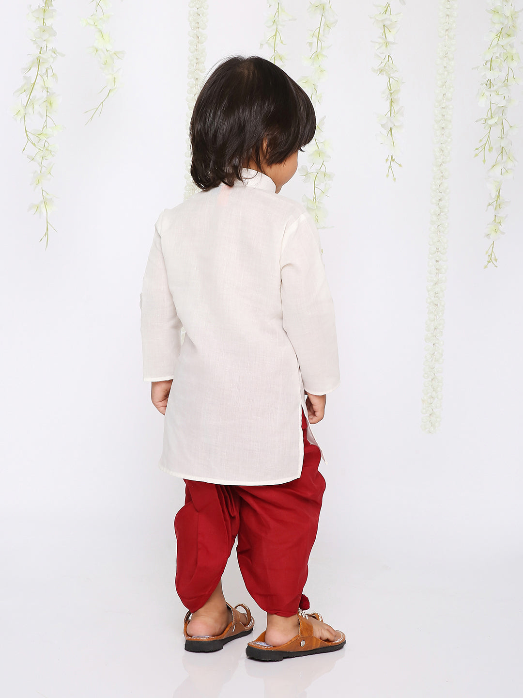 KID1 Patang Dhoti Set White