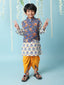 KID1 Kanak Jacket Kurti Dhoti Set Blue