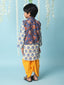 KID1 Kanak Jacket Kurti Dhoti Set Blue