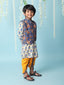 KID1 Kanak Jacket Kurti Dhoti Set Blue