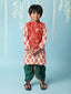 KID1 Kanak Jacket Kurti Dhoti Set Red