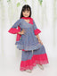 KID1 Lotus Bloom Sharara Set Blue