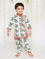 KID1 Printed Anghrakha Kurta Dhoti White