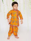 KID1 Printed Anghrakha Kurta Dhoti Yellow