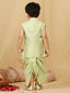 KID1 Mirror Work Jacket With Dhoti Green