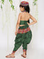 KID1 Bandhani Navratri Dhoti Set with Cap Green
