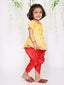 KID1 Girls Nitara Festive Peplum With Dhoti Yellow
