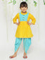 KID1 Girls Jhankar Kurta With Dhoti Set Yellow