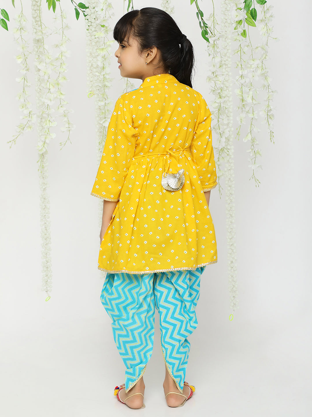 KID1 Girls Jhankar Kurta With Dhoti Set Yellow