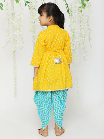 KID1 Girls Jhankar Kurta With Dhoti Set Yellow
