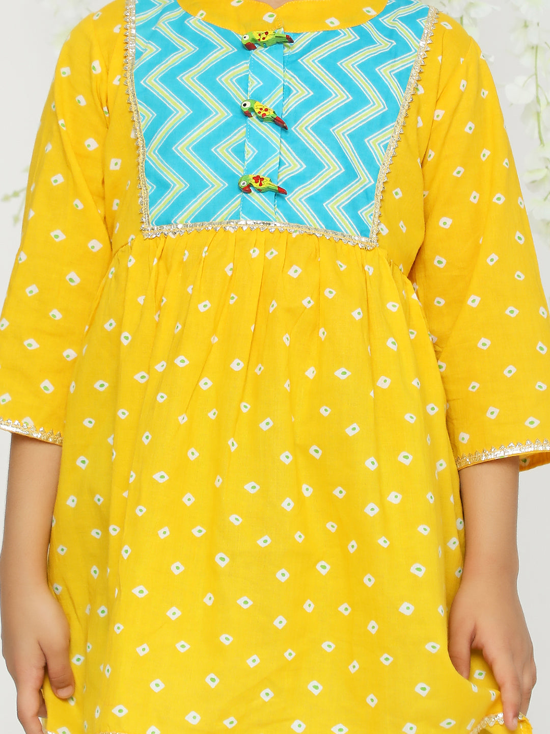 KID1 Girls Jhankar Kurta With Dhoti Set Yellow