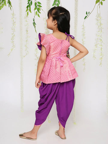 KID1 Eva Peplum Top with Dhoti Purple