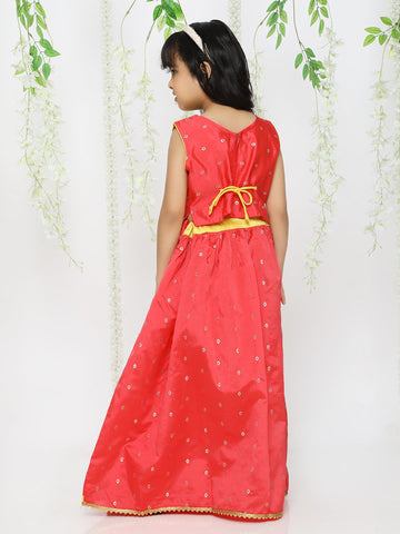 KID1 Festive Choli With Lehenga And Dupatta Red