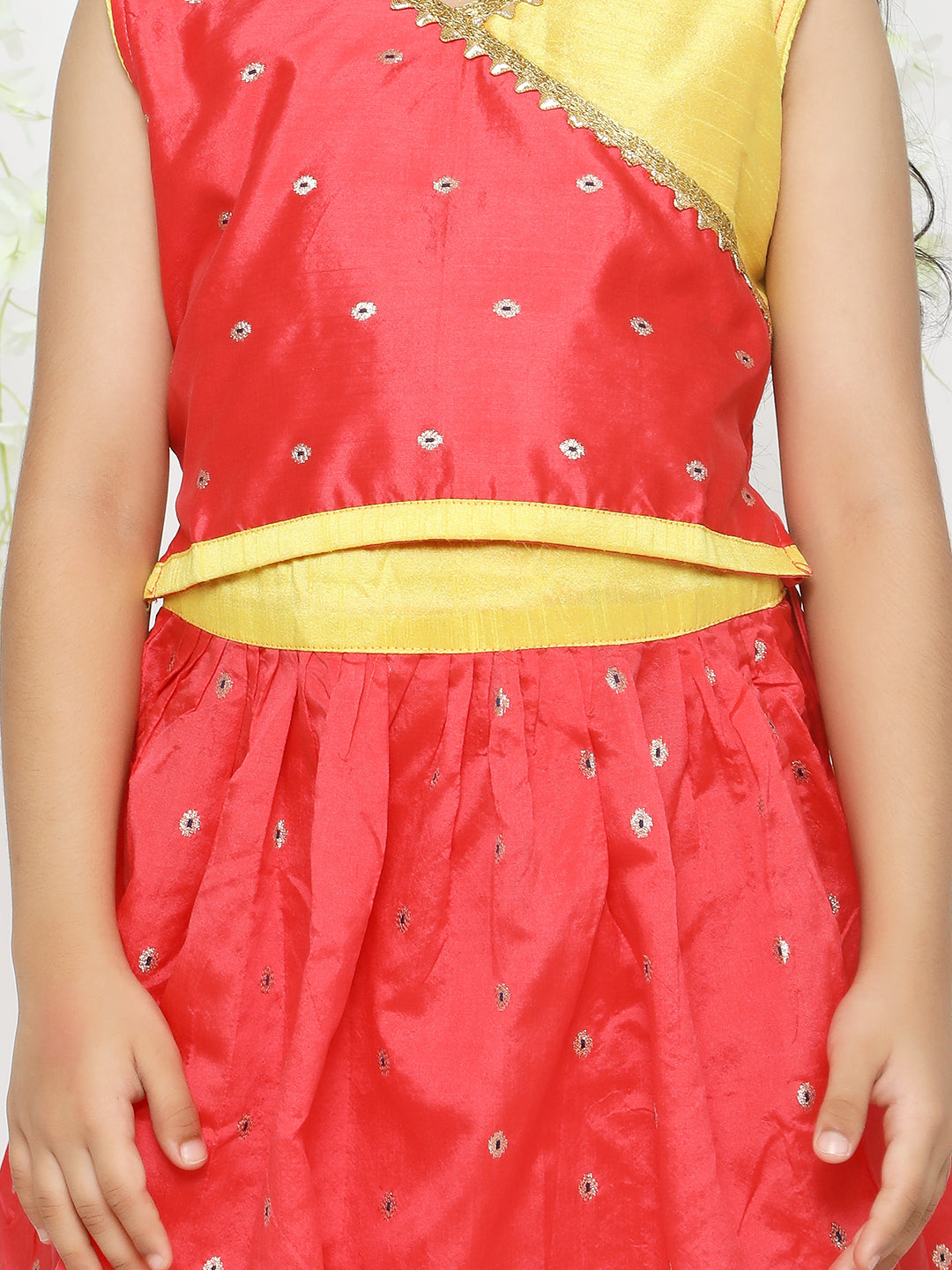 KID1 Festive Choli With Lehenga And Dupatta Red