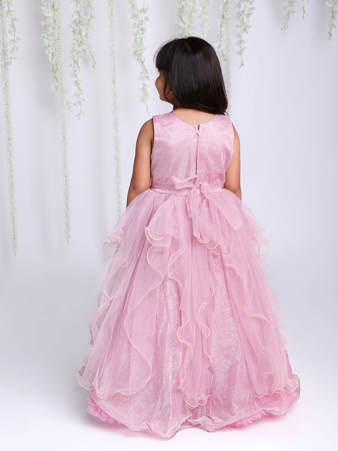 KID1 Purple Rose Party Dress Pink
