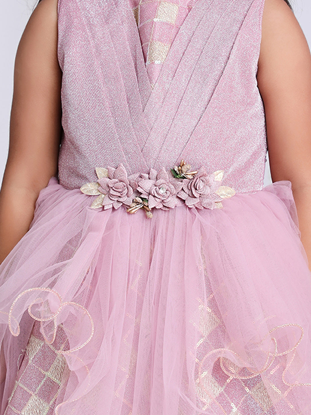 KID1 Purple Rose Party Dress Pink