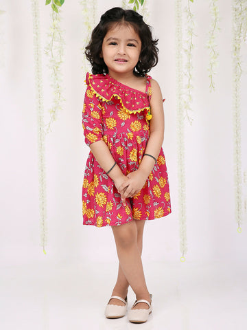 KID1 Lotus Frilly Summer Frock PINK