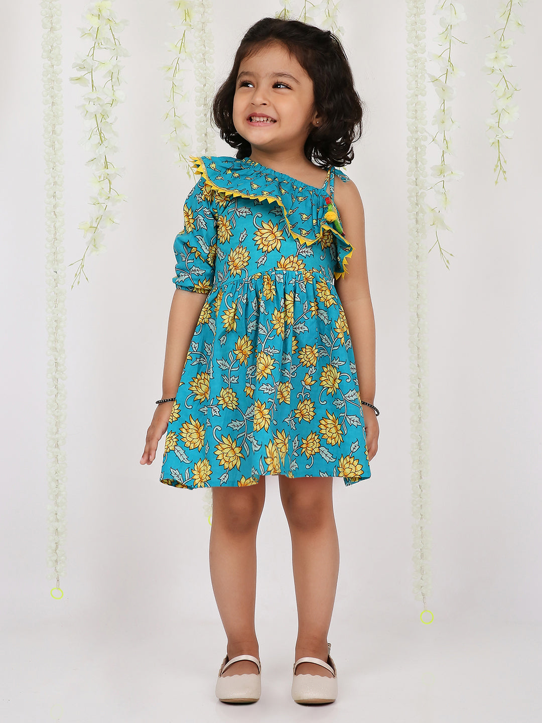 KID1 Lotus Frilly Summer Frock Turquoise
