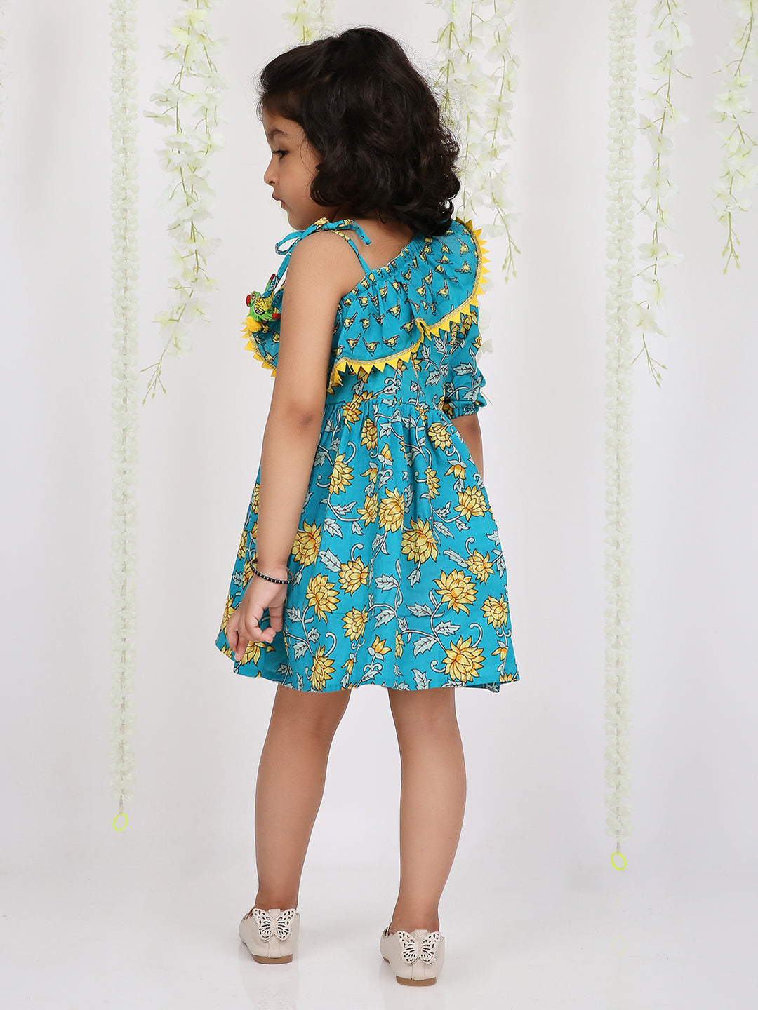 KID1 Lotus Frilly Summer Frock Turquoise
