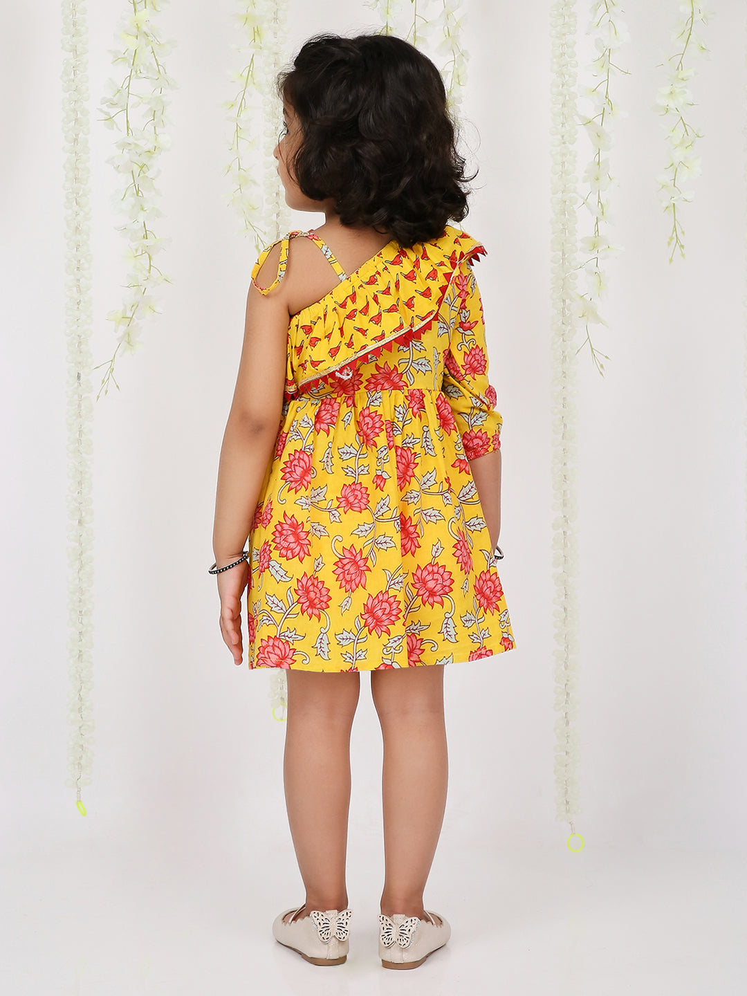 KID1 Lotus Frilly Summer Frock Yellow
