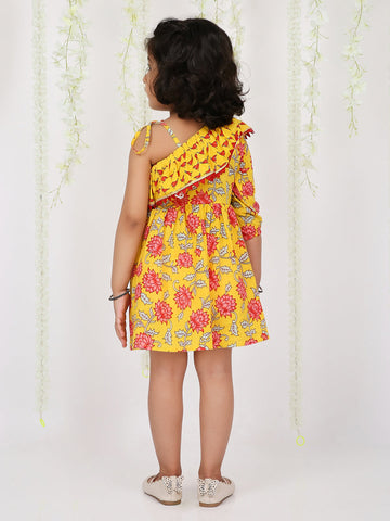 KID1 Lotus Frilly Summer Frock Yellow