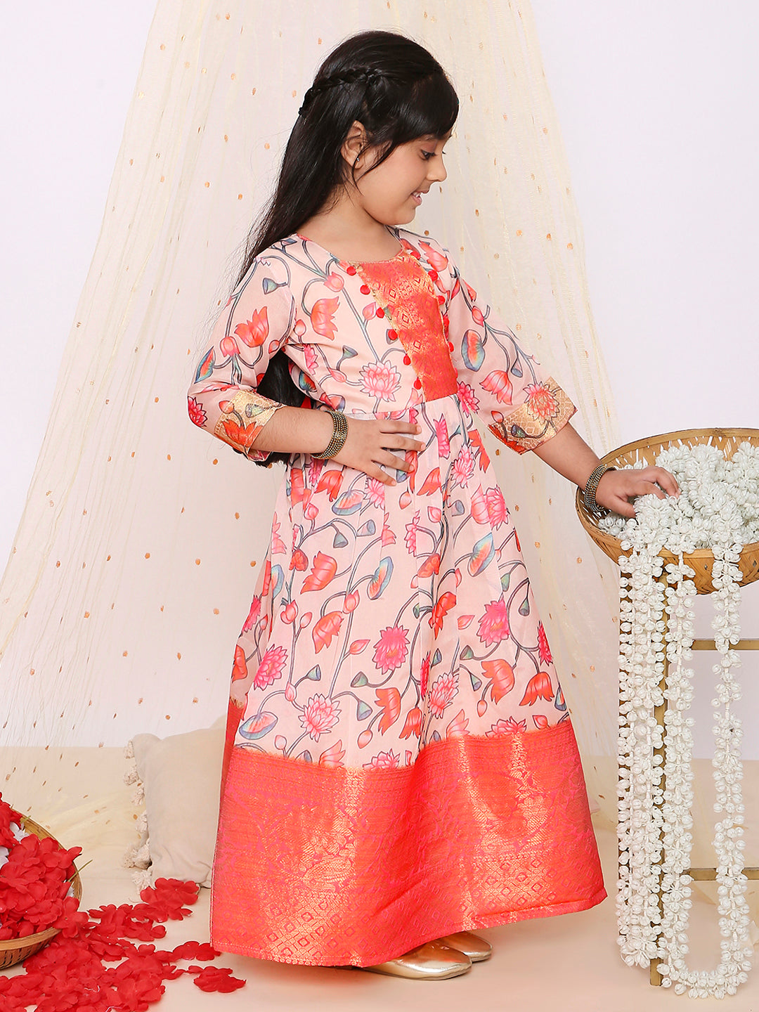 KID1 Arohi Pichwa Long gown Peach